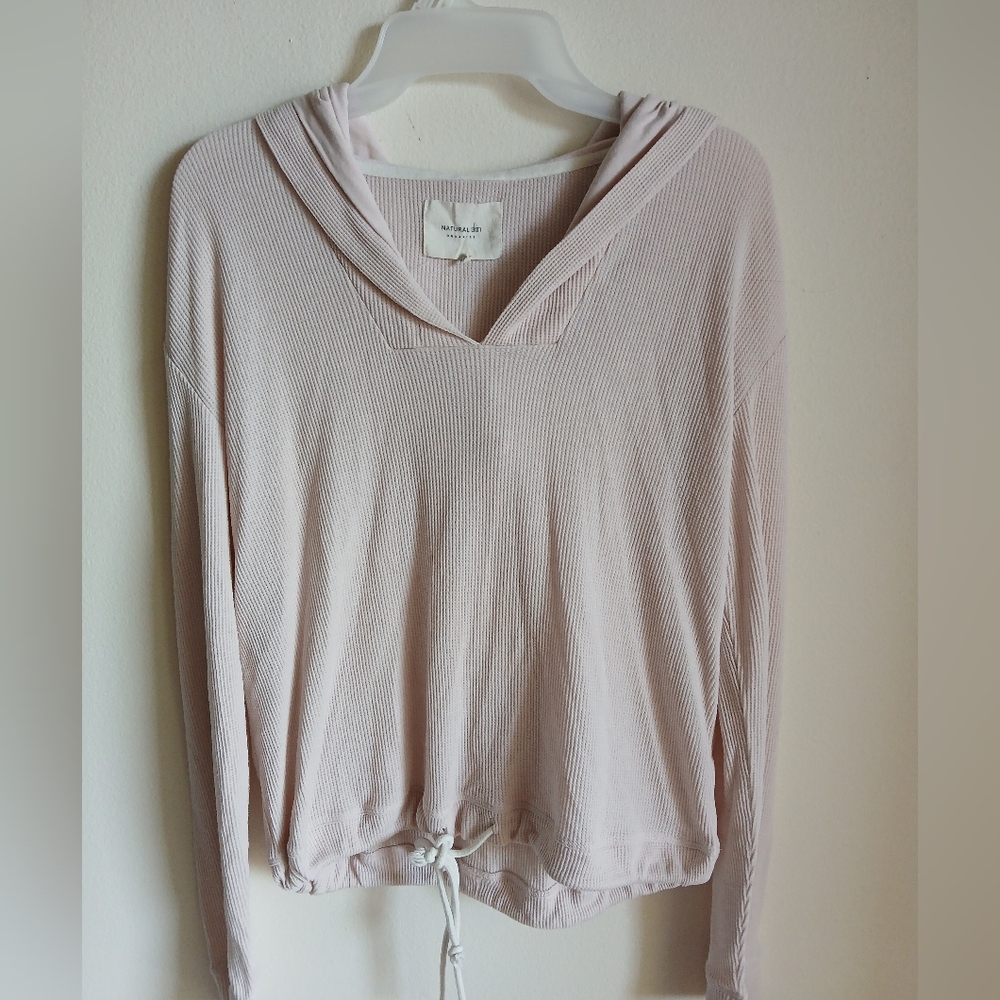Women's Natural Skin Organic Weslyn Waffle Knit Hoodie Lounge Top Oversized XS